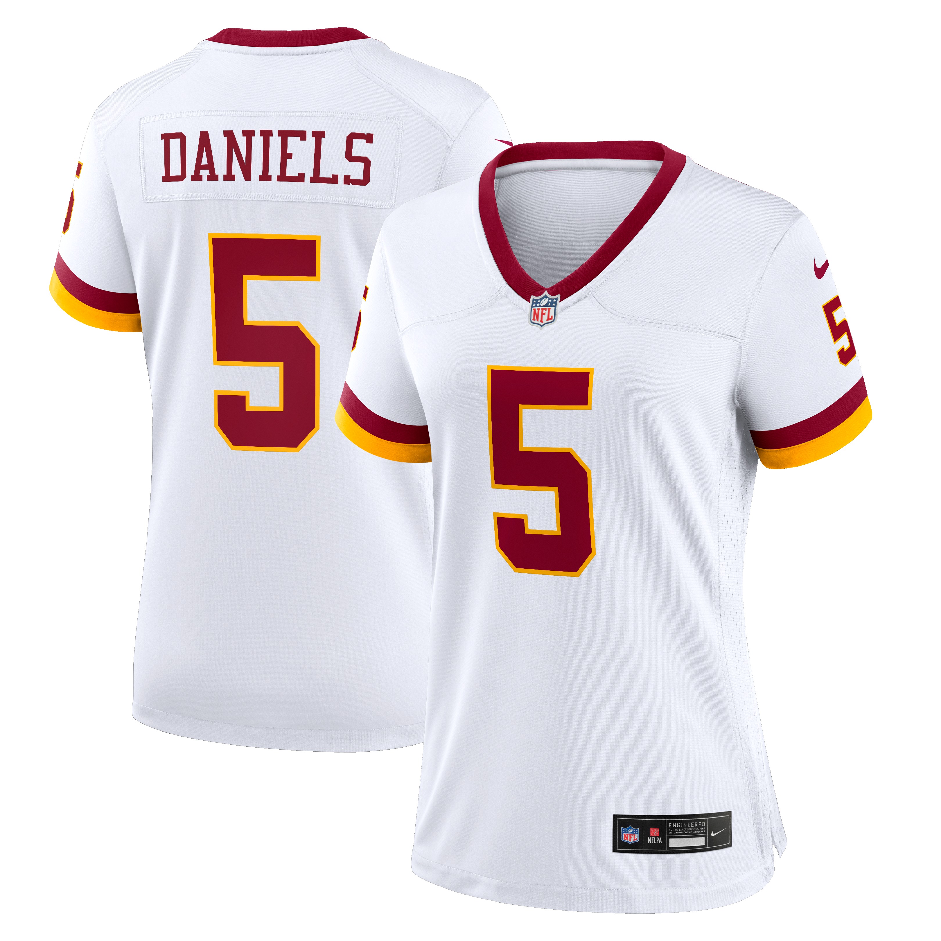 Women's Washington Commanders Jayden Daniels White Game Super Bowl Era Jersey