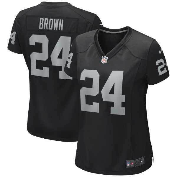 Women's Las Vegas Raiders Willie Brown Black Game Retired Player Jersey