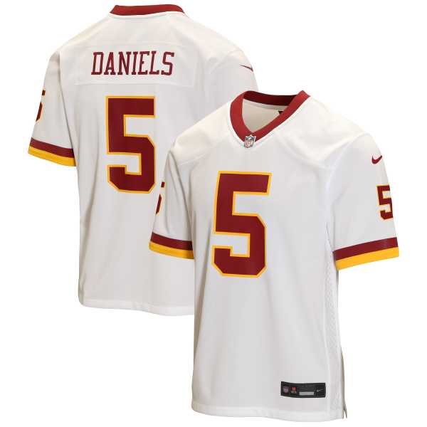 Youth Washington Commanders Jayden Daniels White Game Jersey