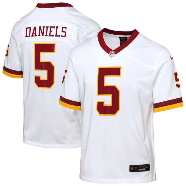 Youth Washington Commanders Jayden Daniels White Game Super Bowl Era Jersey