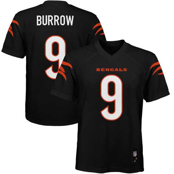 Youth Cincinnati Bengals Joe Burrow Black Replica Jersey