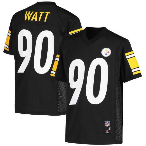 T.J. Watt Pittsburgh Steelers Youth Replica Jersey - Black