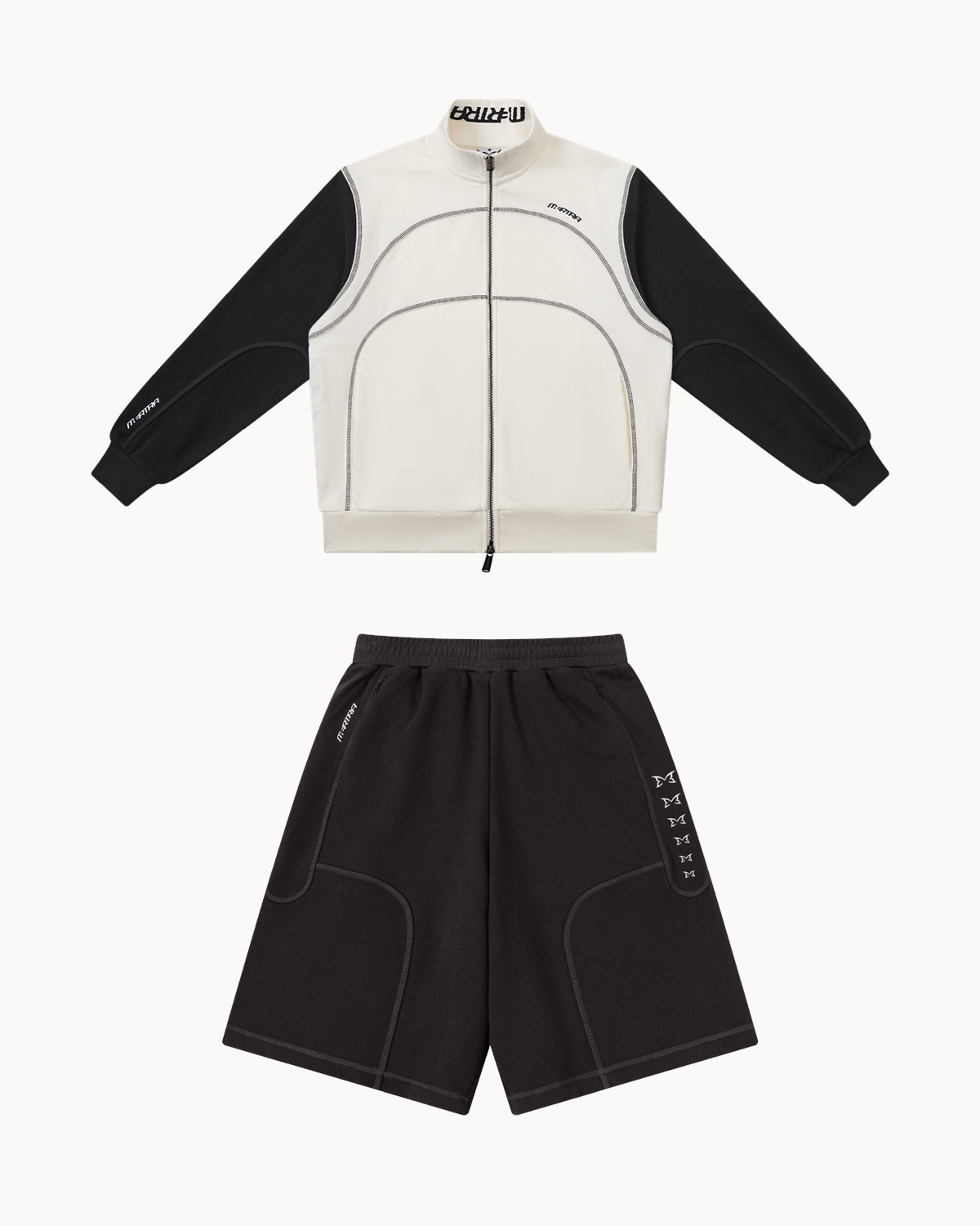 Cream & charcoal set complete set - top and trousers included