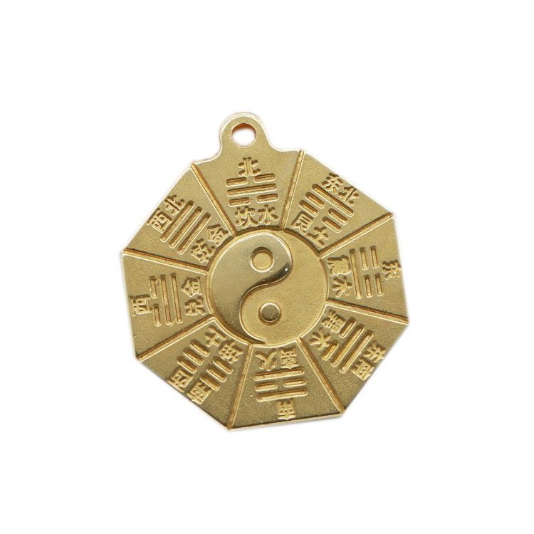 Hand Carved Bagua Yin Yang Pendant, Vintage Chinese Eight Trigrams Amulet Necklace Charm 手工雕刻八卦阴阳吊坠，复古中国八卦护身符挂坠