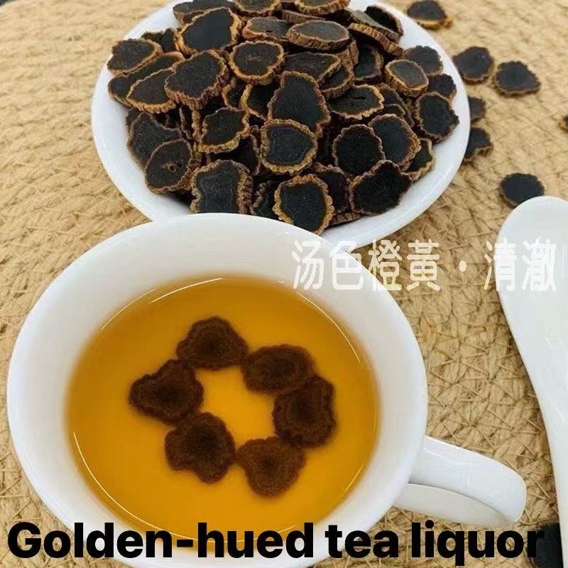 Black ginseng slices‑15‑year‑old ginseng naturally grown on Changbai Mountain, processed by nine‑time steaming and nine‑time sun‑drying.

黑參片：長白山自然生長十五年人參，九蒸九曬古法工藝