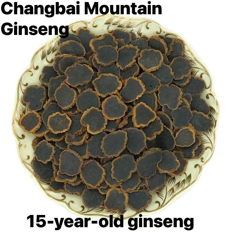 Black ginseng slices‑15‑year‑old ginseng naturally grown on Changbai Mountain, processed by nine‑time steaming and nine‑time sun‑drying.

黑參片：長白山自然生長十五年人參，九蒸九曬古法工藝