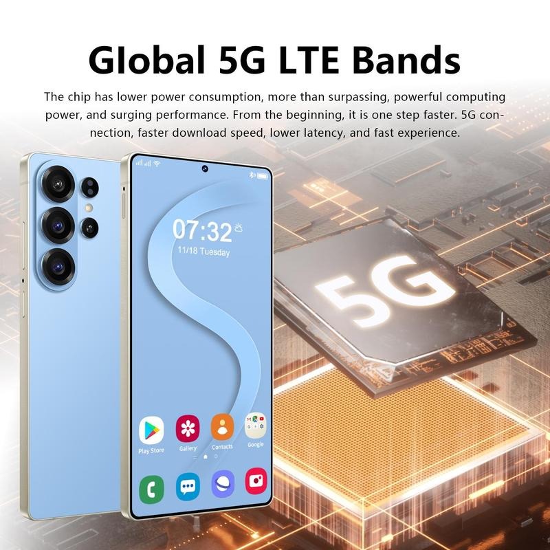 S26 Ultra Estilo Smartphone 7.3" 12GB RAM 256GB 5G Cámara 108MP Batería 8800mAh Desbloqueo Facial Experiencia Ultra Celular Pareja con Pantalla Full HD y Procesador 12Core