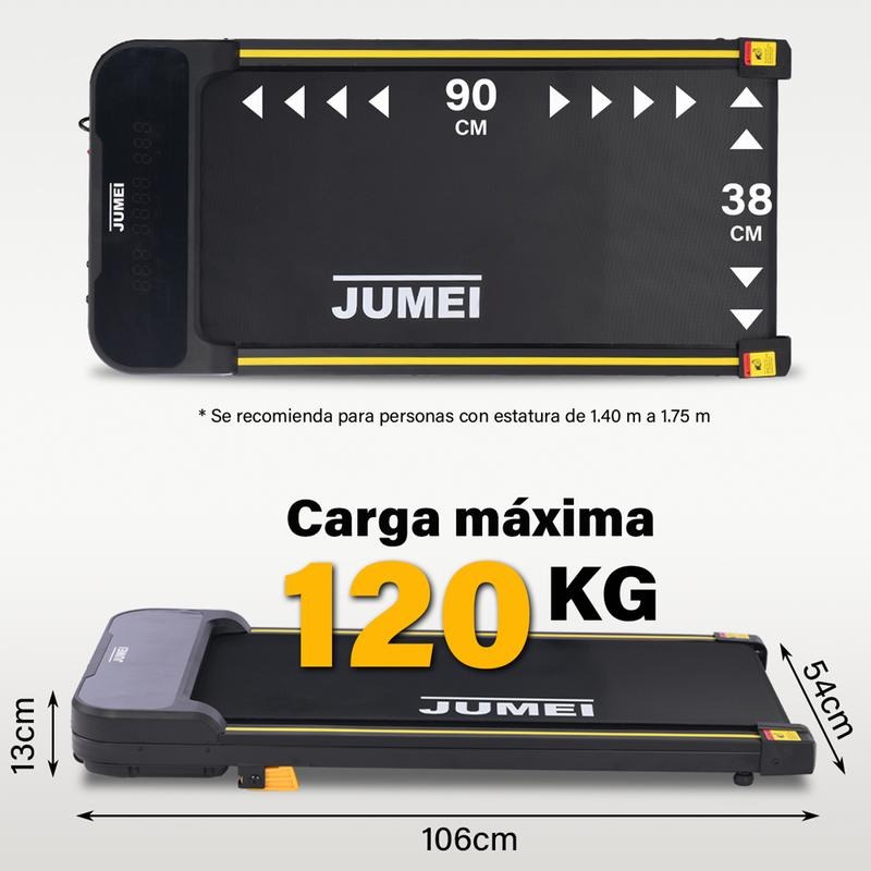 Caminadora Eléctrica Jumei 2HP con Inclinación, Velocidad 1‑10 Km/h, Carga Máxima 120 Kg