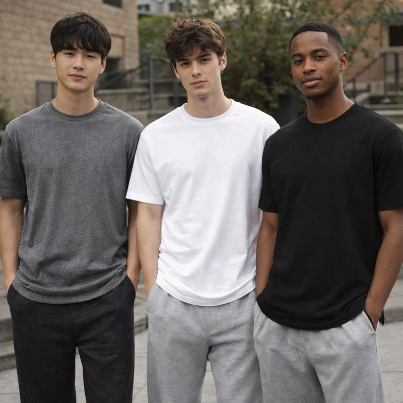 PAQUETE 3 PLAYERAS urban style-casual-camisetas negro y distintos colores