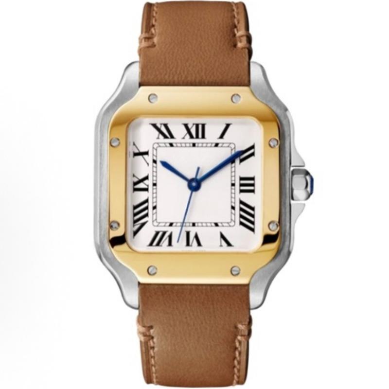 MEGIR Reloj mecánico automático cuadrado, esfera blanco y negro, caja y correa acero inoxidable 904L, cristal zafiro,Set de regalo completo