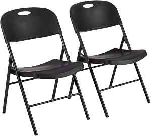 BREEZEE Set de 2 Sillas Plegables Estilo Rattan, Diseño Portatil, Ideal en Interior y Exterior, Silla para Jardín, Oficina, Camping o Playa, Material de Alta Calidad