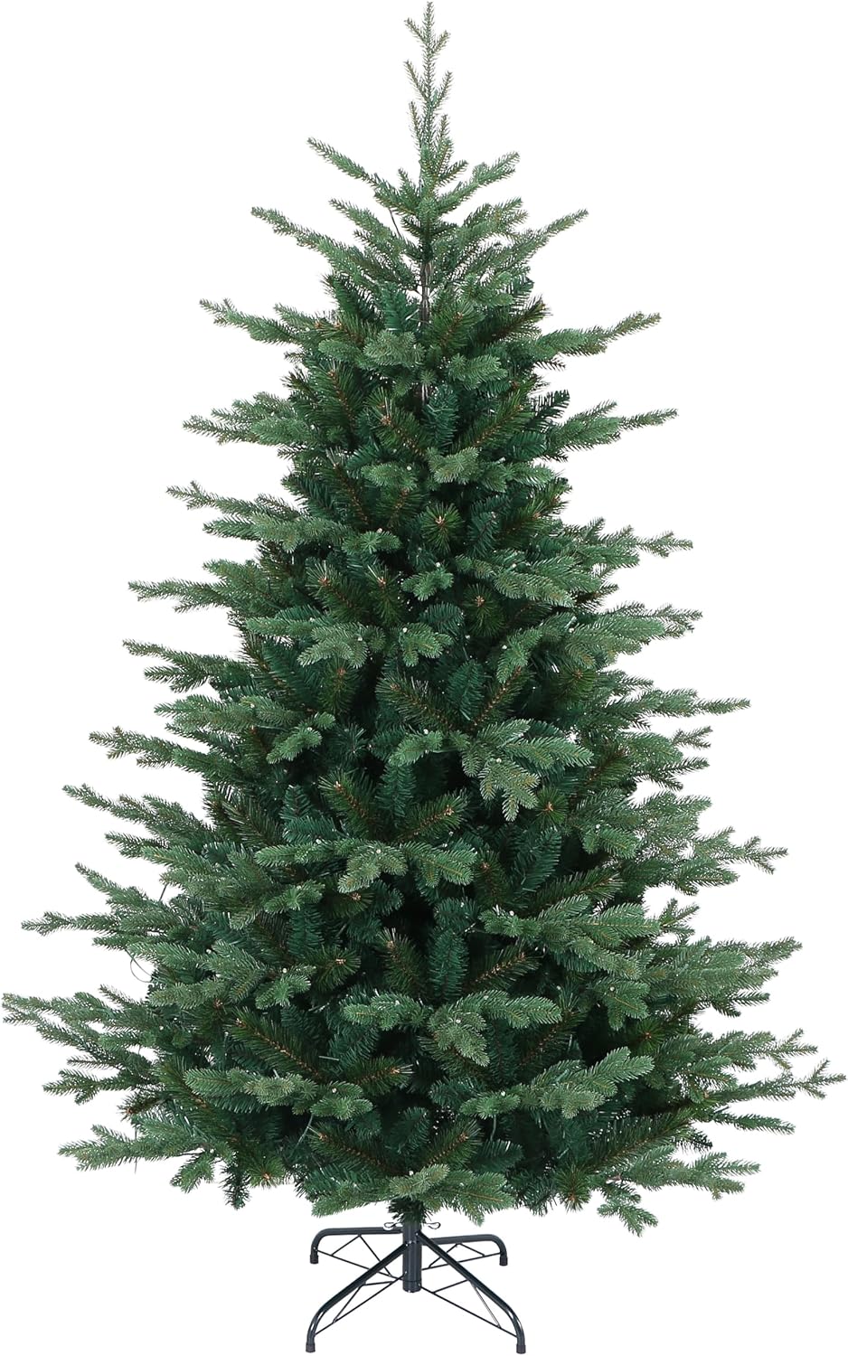 Árbol de Navidad artificial de abeto balsámico europeo sin iluminación de 7 pies; árbol realista 