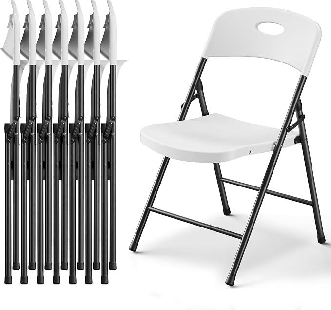 Envío GRATIS Paquete de 8 Sillas Plegables Blanca Color Blanco