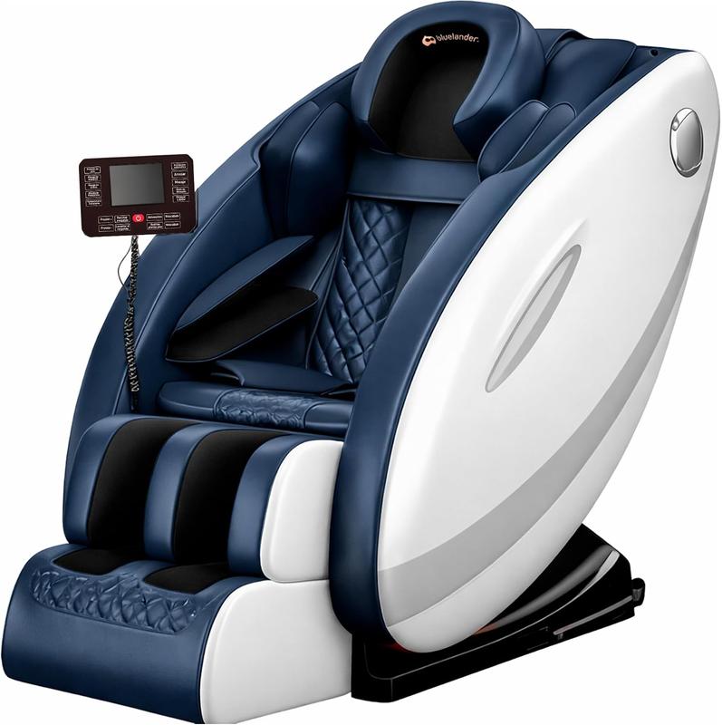 Bluelander Sillón de Masaje 8D Gravedad Cero 98*74*130 cm, Terapia de Calor, Control Remoto, Bocinas Bluetooth, Masaje Profesional, Azul, Programas Automáticos, Airbags, Elongación Corporal