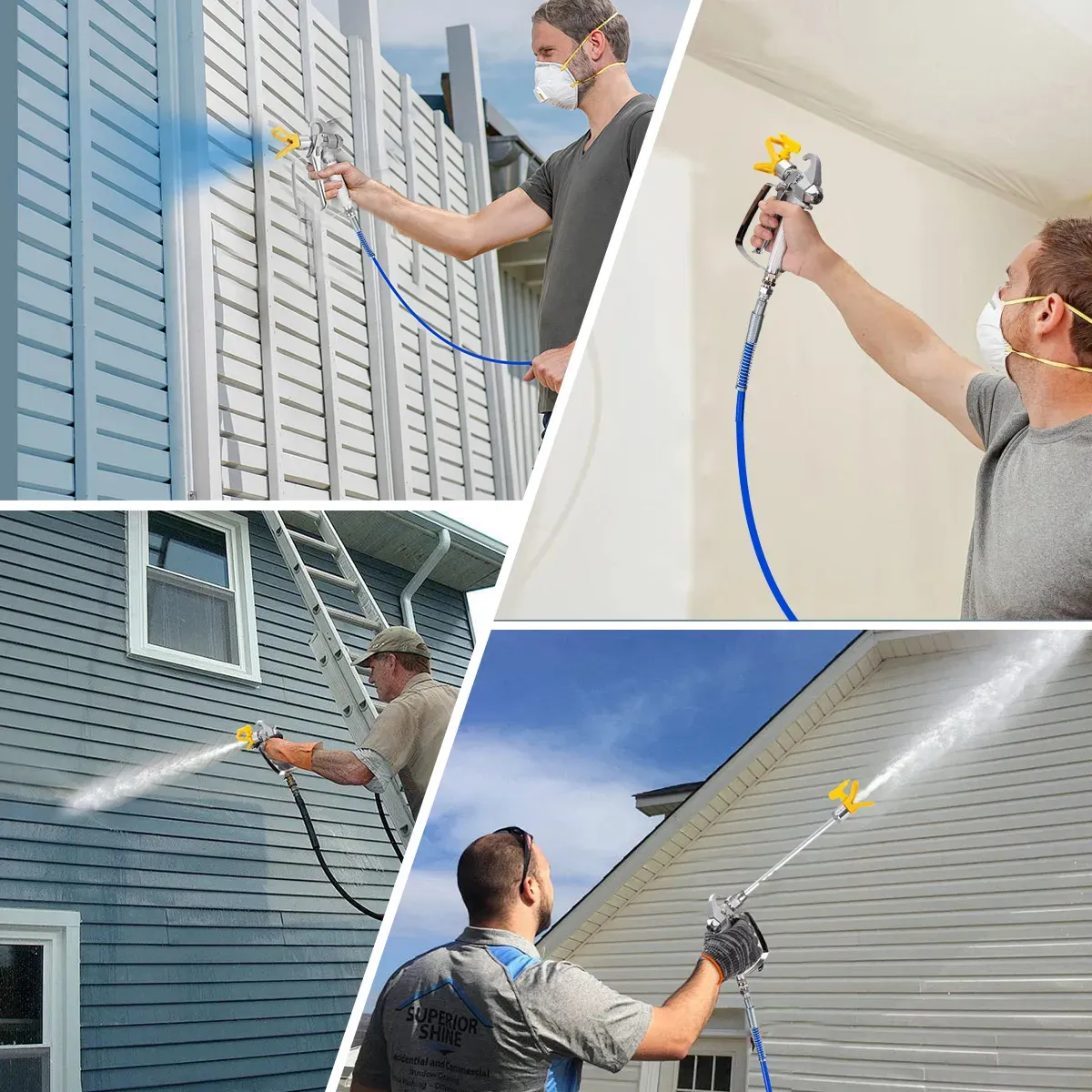 Máquina para pintar 3625 psi Kozfule Paint Casa Airless Pistola De Pintura Eléctrica, Pulverizador Eléctrico Equipo Profesional Toolor Con Tubo 10m Y Boquilla 515