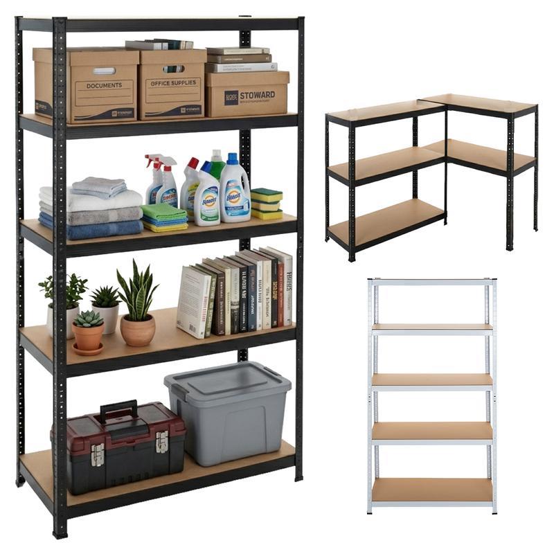 Rack Estante Metálico Mueble Organizador Gabinete Anaquel 5 Niveles Multifuncional 2 en 1 Selectshop
