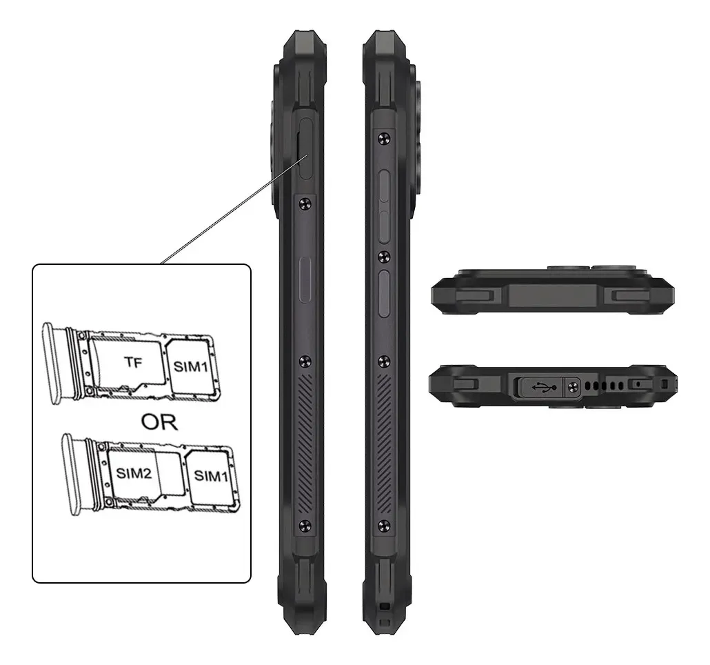 Cubot Kingkong Dura Robusto Dual Sim 256 Gb Negro 12 Gb Ram (ampliable Hasta 32 Gb) 2 Baterías Extraíbles de 5000 mAh + Cargador de Baterías Android 16