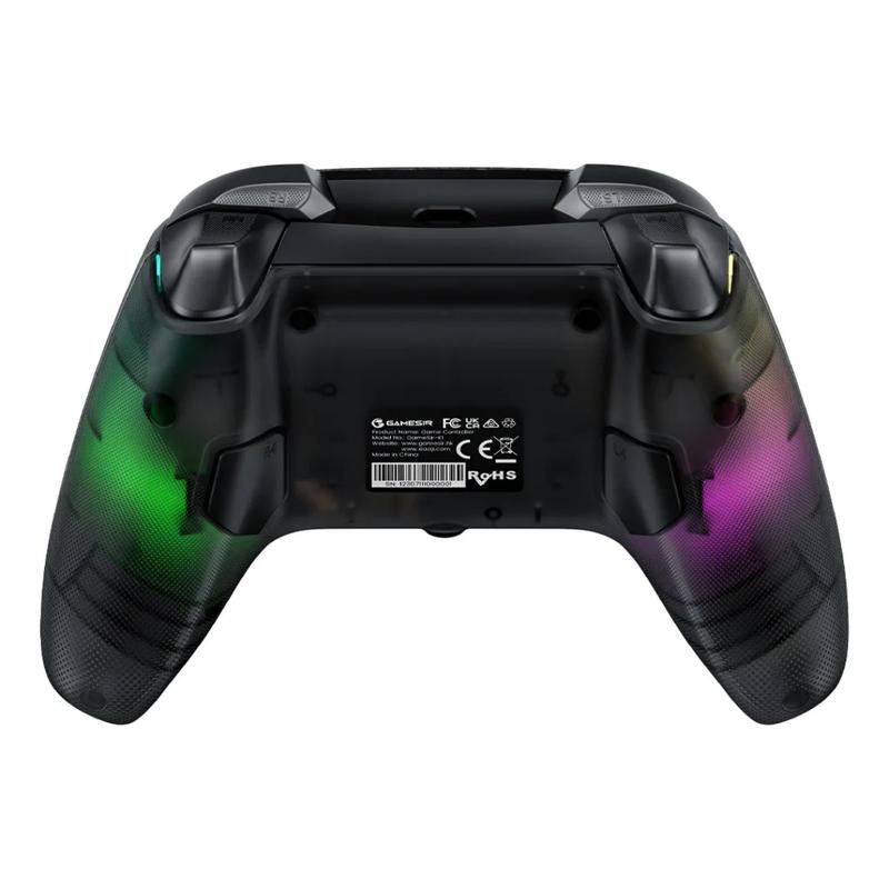 GameSir Kaleid Mando con Cable para Xbox One/PC con Hall-Control con cable para Xbox Series X/S, Xbox One, Windows 10/11 y Steam. Joysticks y gatillos Hall anti-drift, precisos y duraderos. Transparente con luz RGB.