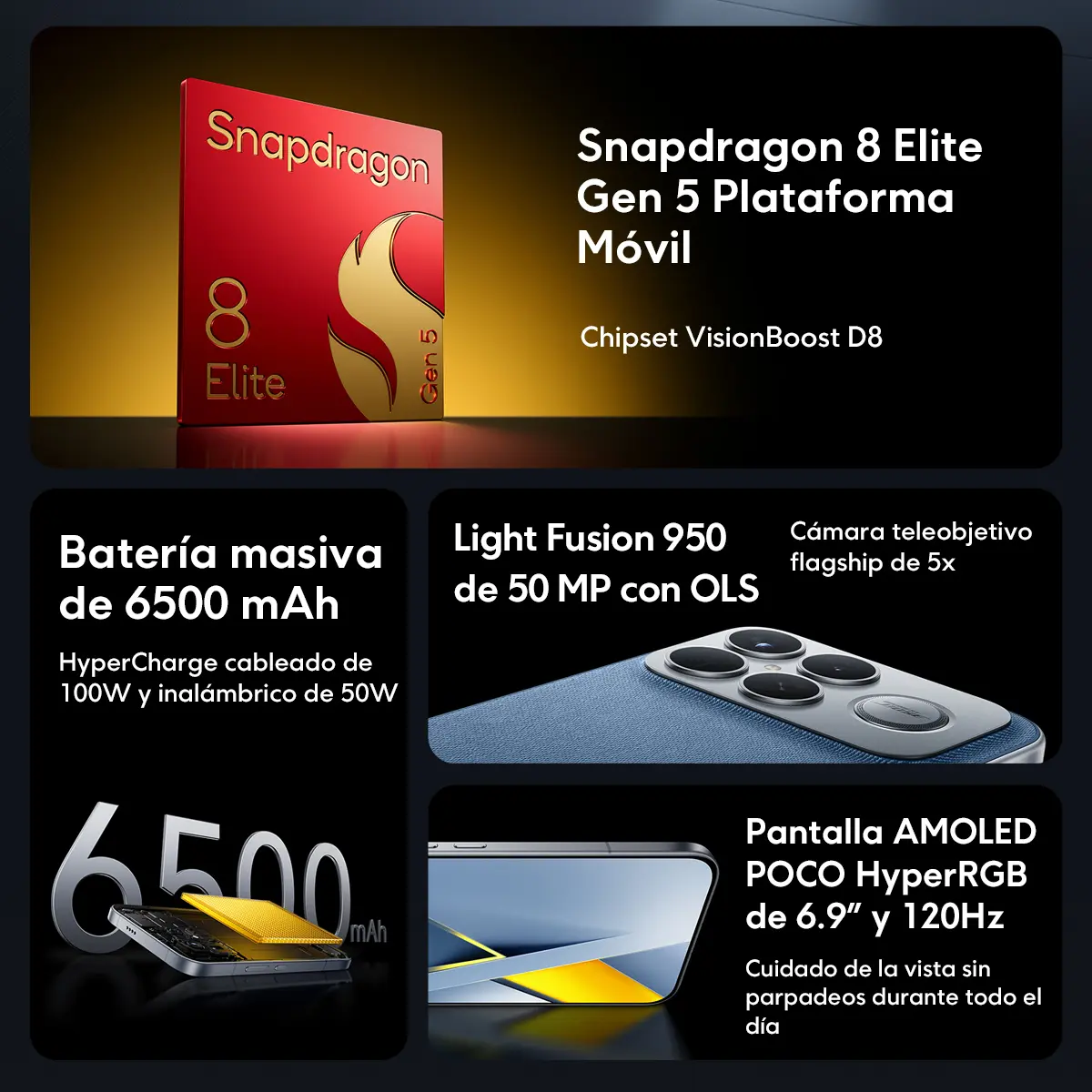 Celular Xiaomi Poco F8 Ultra Dual Sim 5g 512 Gb 16 Gb Ram Negro Con Audio Bose