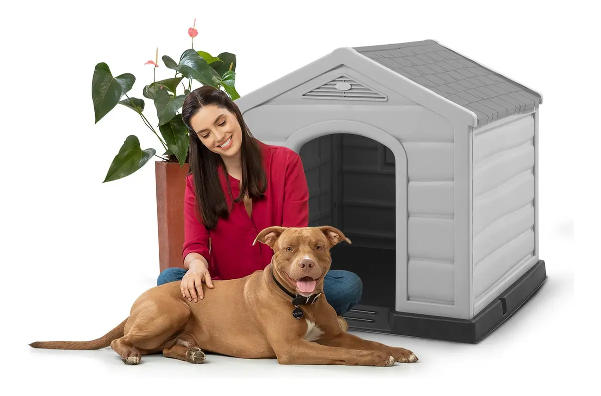 Casa Hogar Ideal Perro Raza Mediana Grande Confortable Rimax Color Gris Oscuro