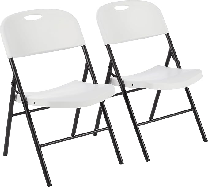 BREEZEE Set de 2 Sillas Plegables Estilo Rattan, Diseño Portatil, Ideal en Interior y Exterior, Silla para Jardín, Oficina, Camping o Playa, Material de Alta Calidad