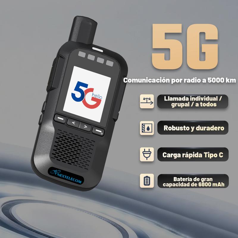 Radio de comunicación de largo alcance con cobertura ilimitada, cifrado AES-256, ultradelgada y portátil, recargable, ideal para equipos de trabajo, familias y actividades al aire libre. Paquete de 2 unidades.