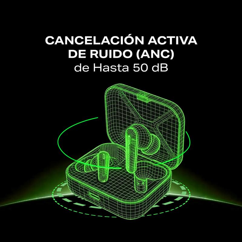 INFINIX GTBUDS 4/GTBUDS 5 Auriculares Inalámbricos Bluetooth con Cancelación Activa de Ruido 30 dB, ENC IA de 4 Micrófonos, Carga Rápida 10 Min = 2H, Hasta 34H de Batería- Mayo Venta Quincenal / Día de la Madre Campaign, Hot Sale x Mayo Venta Quincenal Ca