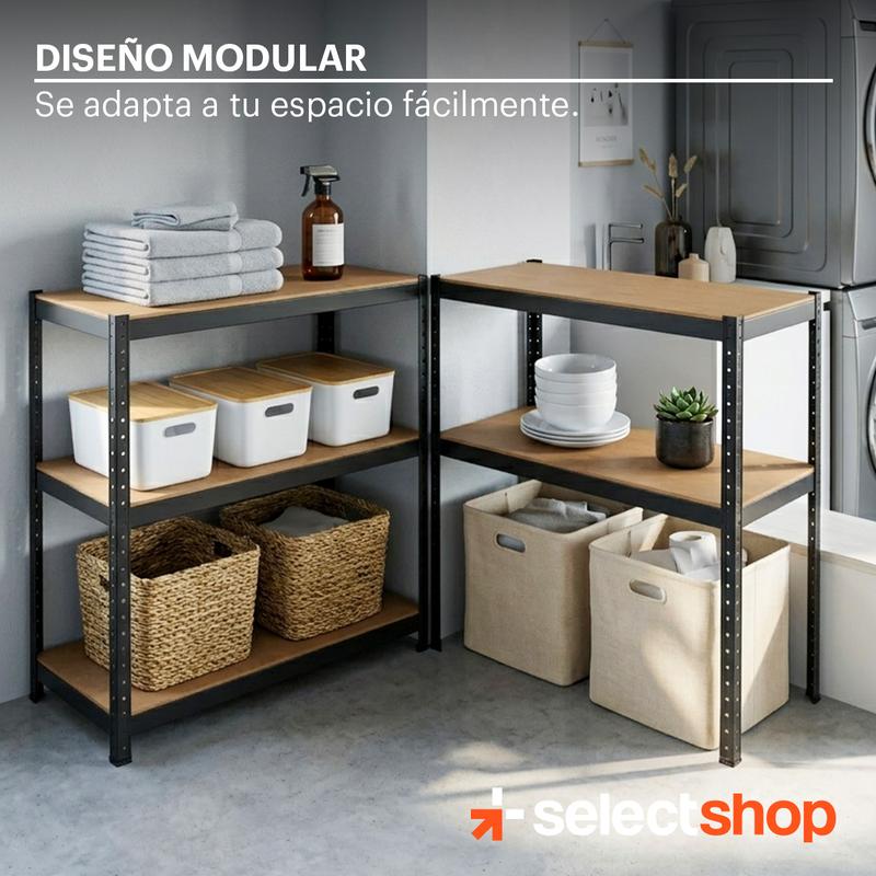 Rack Estante Metálico Mueble Organizador Gabinete Anaquel 5 Niveles Multifuncional 2 en 1 Selectshop