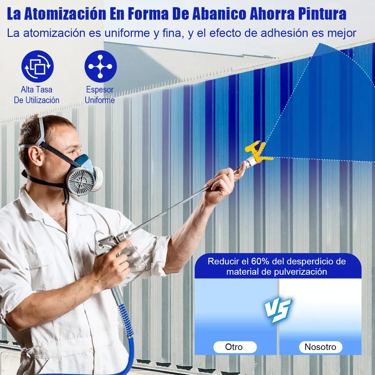 Máquina para pintar 3625 psi Kozfule Paint Casa Airless Pistola De Pintura Eléctrica, Pulverizador Eléctrico Equipo Profesional Toolor Con Tubo 10m Y Boquilla 515