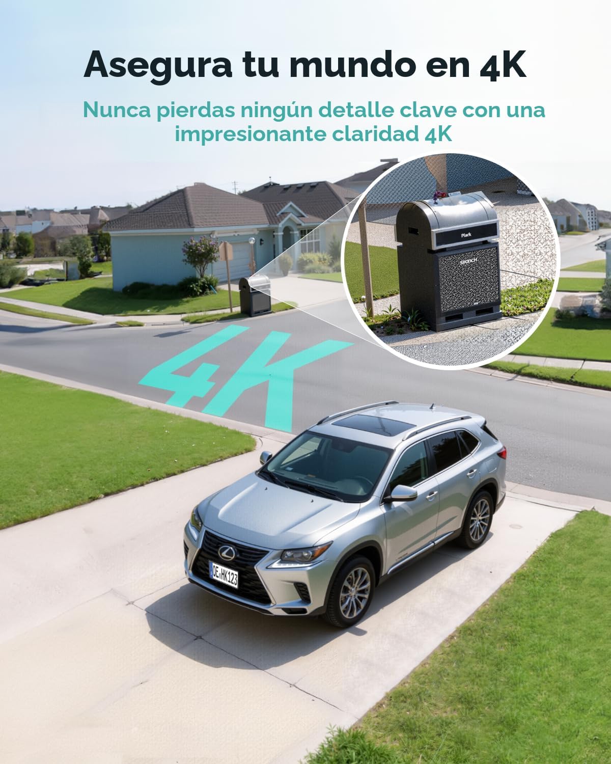 BOTSLAB - Cámara de seguridad inalámbrica 4K para exteriores-Dos cámaras