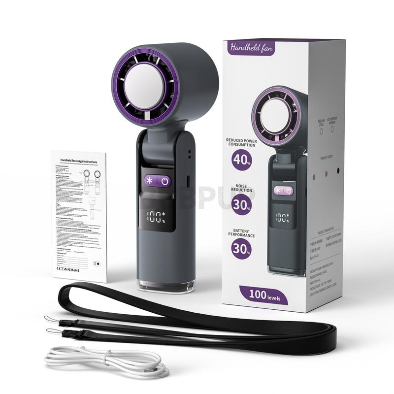Ventilador turbo portátil de mano, miniventilador personal de alta velocidad con 5 niveles y batería recargable de 4000 mAh; ventilador de mano refrescante para viajes de verano y vacaciones en la playa, ideal como regalo para mujeres y hombres #DESTACADO