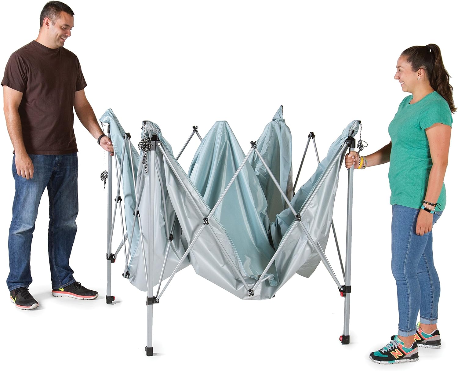 Coleman Light & Fast - Tienda de campaña desplegable de 10 x 10 pies, Refugio portátil para el Sol se instala en 3 Minutos y Pesa 10 Libras más Ligero Que refugios comparables, Ideal para Playa-clavijas de tierra para tienda de campaña al aire libre
