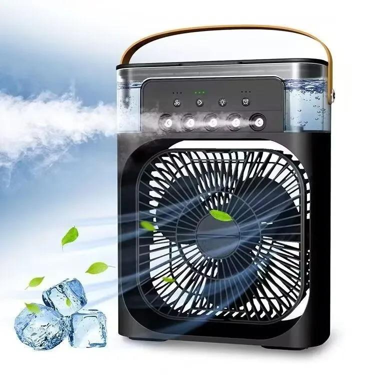 3 In 1 Air Conditioner Fan, Mini Evaporative Air Cooler with Night Light, Cooling Fan with 600ml Water Tank (Support Mobile Power Supply Used Together)