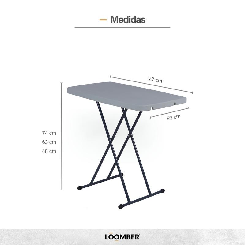 Paquete de 3/5 Mesa Plegable Multiusos 75 cm Color Blanco