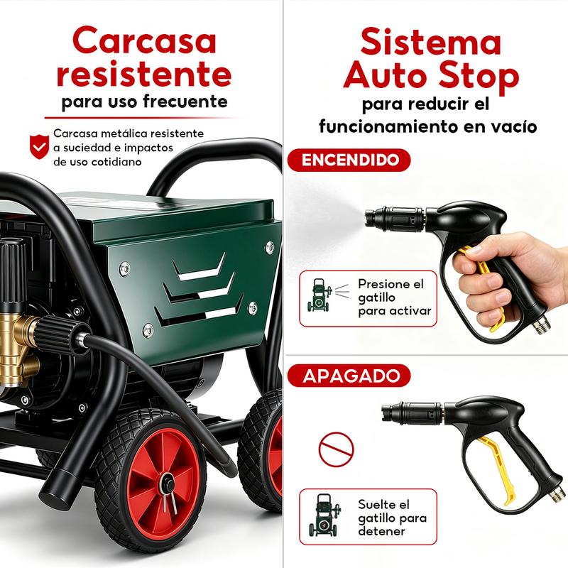 SOARFLY Hidrolimpiadora eléctrica profesional de alta presión (5800 PSI, 5800 W, 60 Hz, 12 l/min)-hidrolavadora para lavar minisplit