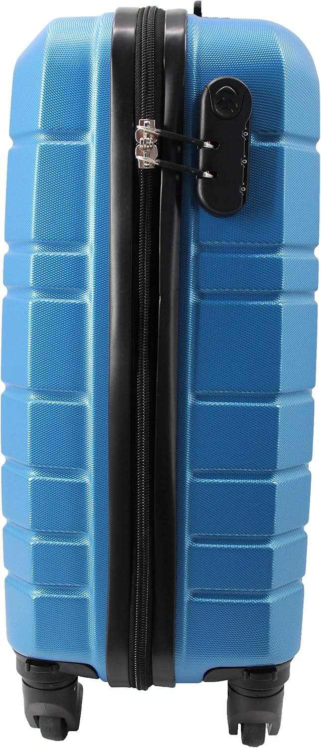 Maleta R.Leone EasyJet, 45 x 36 x 20 cm, ABS, 4 ruedas autónomas (Azul, Maleta 611 50 x 33 x 20 cm)