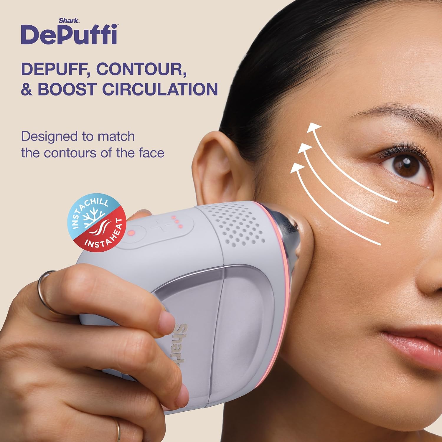 Shark FacialPro Glow en casa Sistema facial con tecnología hidráulica con terapia DePuffi caliente y frío - Dispositivo profesional de cuidado de la piel de spa para limpieza de poros, hidratación y