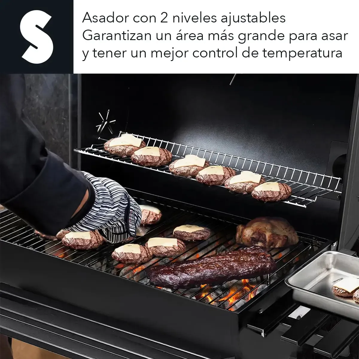Parrilla Asador De Carbón Tipo Barril Con Ruedas Acero Inox Negro