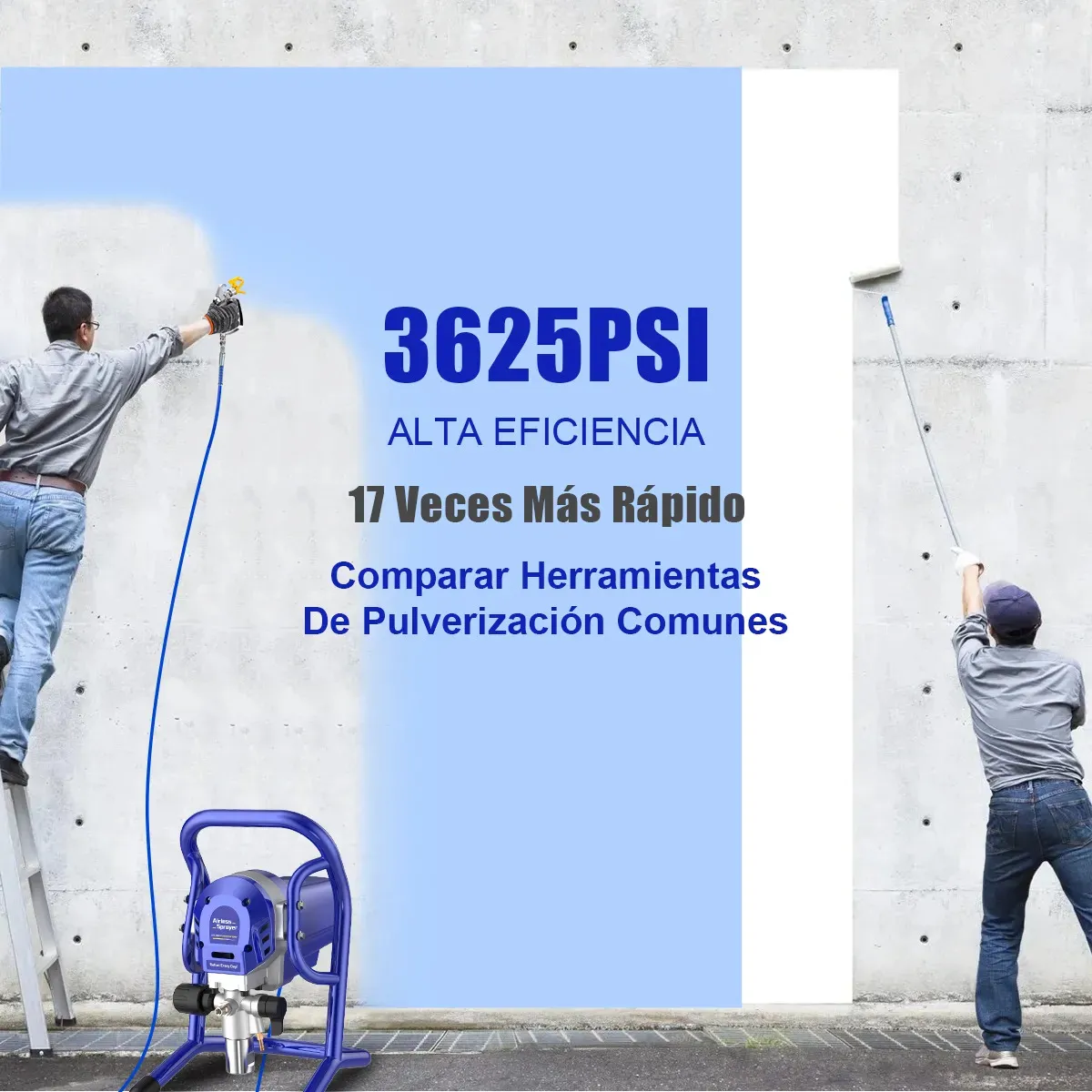 Máquina para pintar 3625 psi Kozfule Paint Casa Airless Pistola De Pintura Eléctrica, Pulverizador Eléctrico Equipo Profesional Toolor Con Tubo 10m Y Boquilla 515
