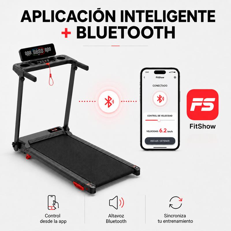 Caminadora Eléctrica GT8 Plegable 3.0HP, 1-12 km/h, Inclinación Manual 6°, Capacidad 160 kg, Pantalla LED, 12 Programas para Casa