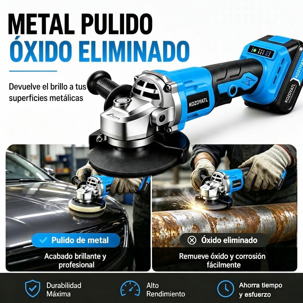 Kit de Herramientas Inalámbricas 4 en 1 Taladro, Rotomartillo, Esmeriladora, Pistola de Impacto Incluye 2 Baterías y Accesorios