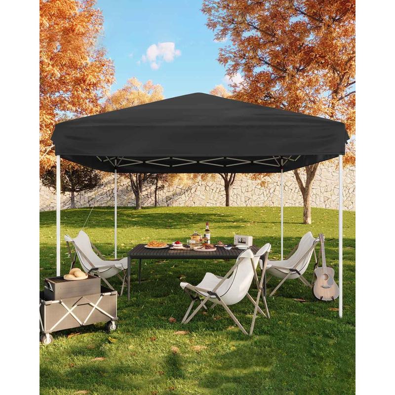 Carpa plegable pop-up 3x3 m (10x10 ft) con montaje rápido por botón - 3 alturas ajustables - 4 sacos de arena + pared lateral + bolsa con ruedas, Blanco/Azul/Verde