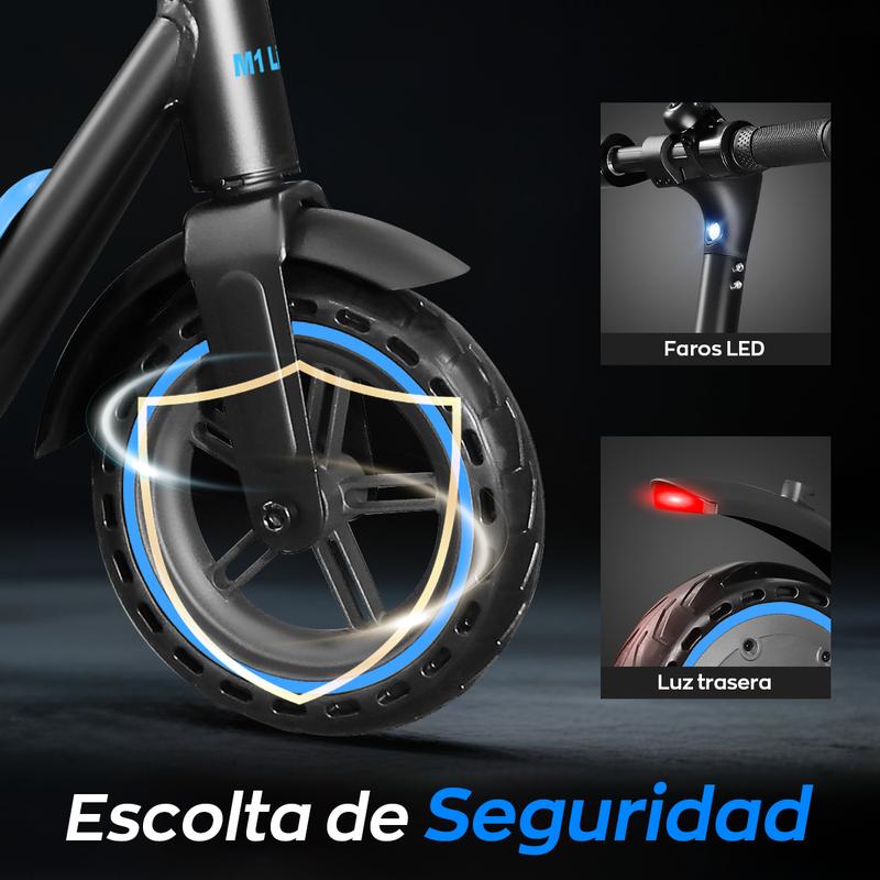 scooter electrico HONEY WHALE M1 LITE 500W 25km/h， 16km autonomia，5.2AH capacidad de bateria，patin electrico con plegable y ligero