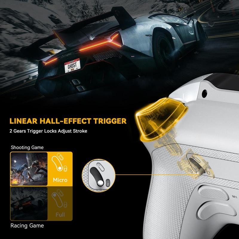 FIEHDUW NO DRIFT ManbaOne Interactive Screen Gaming Controller for PC/Switch/iOS/Android/Steam Deck, Hall Effect Stick & Trigger(Not Compatible with Xbox, PS5)