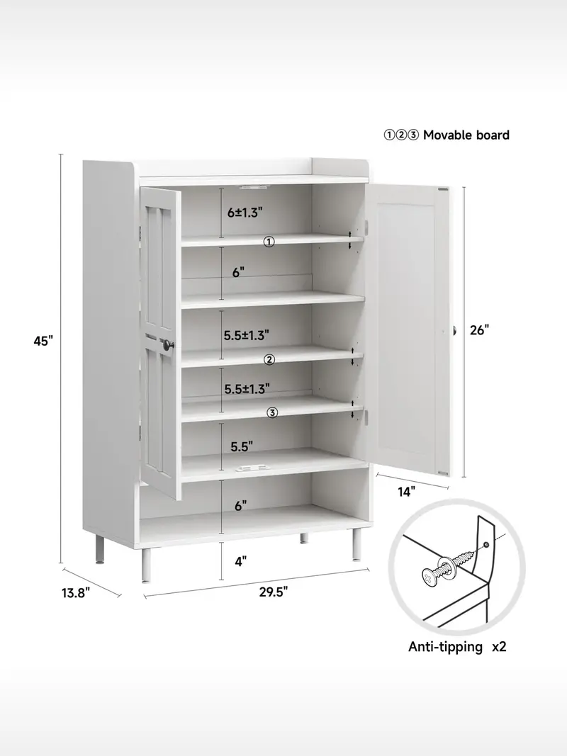 【Capacidad para 18-24 pares y estantes ajustables】Zapatero estilo granja ONBRILL de 7+1 niveles; mueble zapatero moderno de 45 pulgadas de alto con patas de metal; organizador de calzado para recibidor, entrada, sala de estar o dormitorio; regalo de Navid