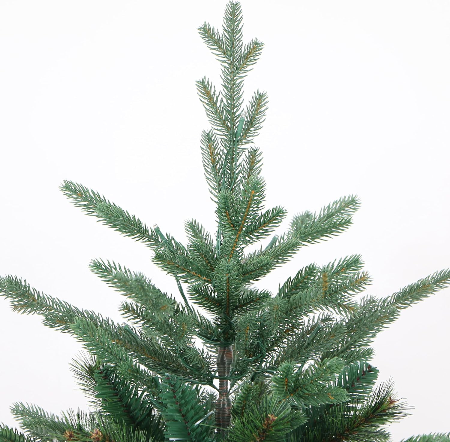 Árbol de Navidad artificial de abeto balsámico europeo sin iluminación de 7 pies; árbol realista 