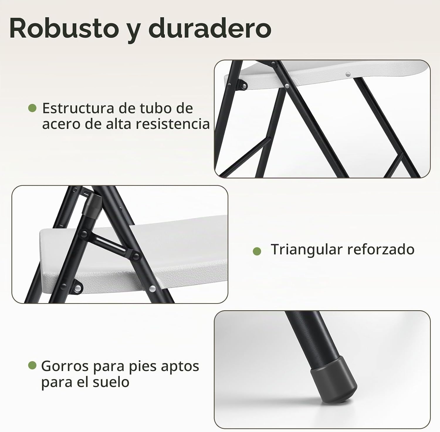 Envío GRATIS Paquete de 8 Sillas Plegables Blanca Color Blanco