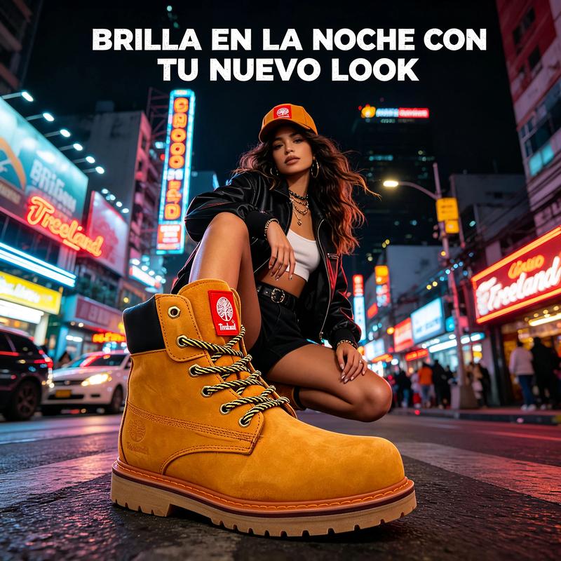 Botas Camperas Amarillas Estilo Resistente al Agua para Hombre y Mujer Suela Antideslizante para Trabajo y Senderismo Moda Urbana