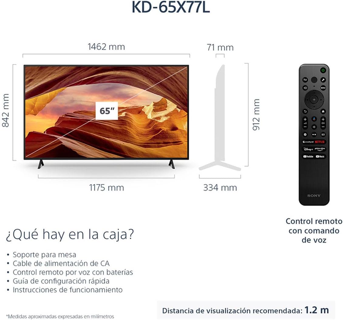 Sony Pantalla 50 Pulgadas KD-50X77L BRAVIA LED 4K UHD Smart Google TV