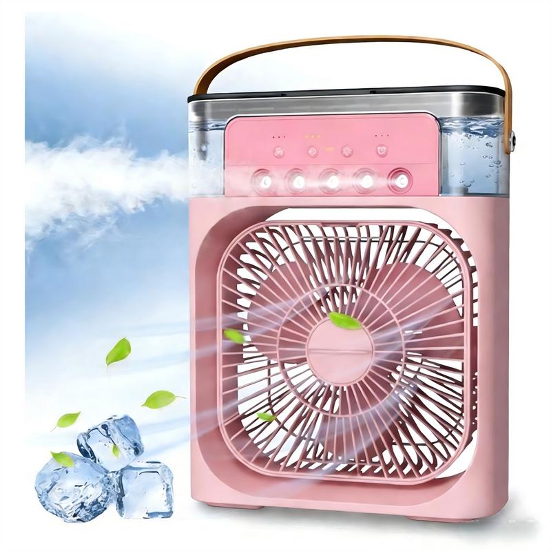 3 In 1 Air Conditioner Fan, Mini Evaporative Air Cooler with Night Light, Cooling Fan with 600ml Water Tank (Support Mobile Power Supply Used Together)